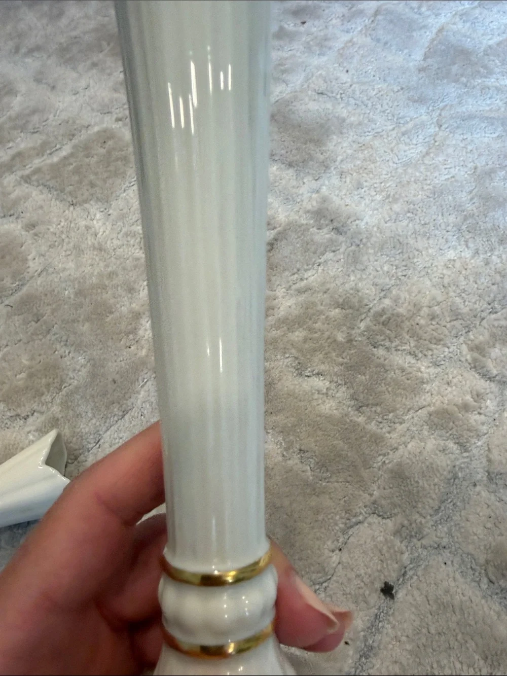 Vintage Lenox White Porcelain Gold Wheat Accent Vases - bud vase Home Decor